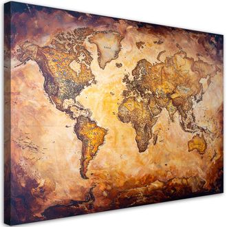 Feeby Impresi&oacute;n De Imagen, Mapa Del Mundo Antiguo De Estilo Vintage, 120x80