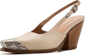 Free People Brayden Slingback Heels High Heels Bone Leather : EU 39.5 (US Womens 9.5) M
