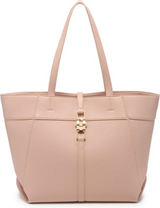 Generic Womens Oversize Tote Handbag with Metal Lock, Large Zip Top Shopper Bag with Two Handles, Spacious Everyday Shoulder Tote (Pink)