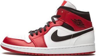 Nike Nike Mens Air Jordan 1 Mid Basketball Shoes, White Gym Red Black 173, 7 UK