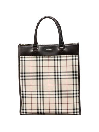 Burberry Borsa tote a quadri anni 2000 - Toni neutri