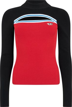 Diesel Shirt met lange mouwen en logo - Dames - Truien - Rood - Maat: S Nylon