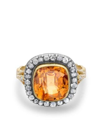 Pragnell Pre-owned 18kt geelgouden ring - Oranje
