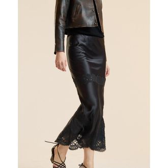 Cynthia Rowley Satin Lace Skirt