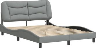 vidaXL Vidaxl - Estructura Cama Con Led Sin Colch&oacute;n Tela Gris Claro 140x190 Cm