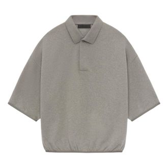 Fear of God SS24 3/4 Sleeve Polo Shirt Heather Grey 192SU244401F
