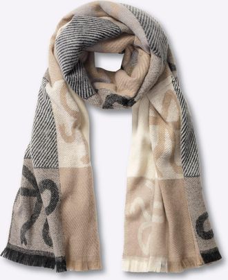 Heine Modeschal HEINE, Damen, beige (puder), Viskose, gemustert, Modet&uuml;cher Modeschal