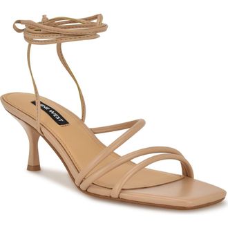 Nine West Hendy Ankle Wrap Sandal in Light Natural at Nordstrom, Size 8.5