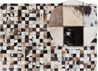 Beliani Beliani - Modern Contemporary Patchwork Leather Area Rug 160 x 230 cm Multicolour Cerli