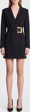 Balmain Mini abito blazer a portafoglio in lana merino con spalle imbottite