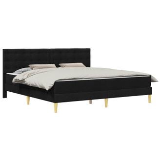 vidaXL Estructura De Cama Con Colch&oacute;n Negro 180 X 200 Cm Tela Vidaxl