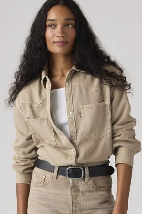 Levi's Teodora Western Shirt - Mujer - XS - Crema / Chipped Winter Twig Wst