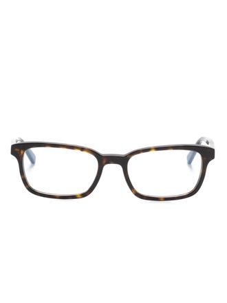 Saint Laurent Eyewear SL 671 rectangle-frame glasses - unisex - Acetate - 54 - Brown