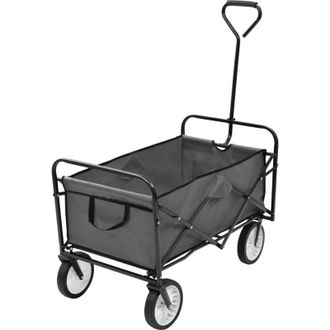 vidaXL Carrito De Mano Plegable De Acero Gris Vidaxl