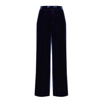 Etro Etro, Wide Trousers, female, Blue, Size: XS Velvet wide-leg trousers