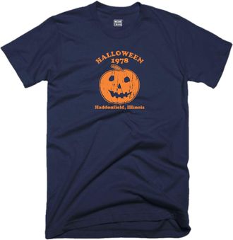Generic Halloween 1978 T Shirt Halloween Clothing Pumpkin Trick or Treat Scary Horror Witch Gift Tee Top (UK, Alpha, 3XL, Regular, Regular, Navy)