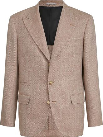 Brunello Cucinelli Chevron deconstructed blazer in Apricot at Nordstrom, Size 44 It