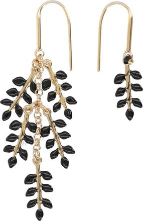 Isabel Marant Golden Black Leaf Drop Earrings