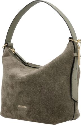 LouLou Essentiels Lois Handtas - Dames - Schoudertassen - Groen - ONE Size - Su&egrave;de - Tassen