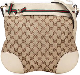 Gucci Pre-owned Cross Body Bags, female, Brown, Size: ONE SIZE Pre-owned Printed Crossbody Bag