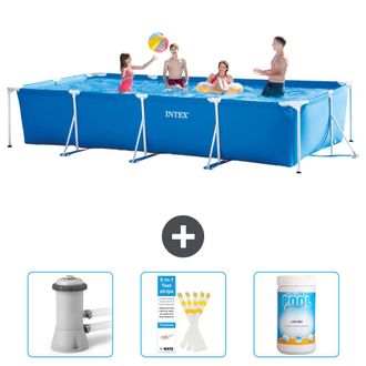 Intex Piscina Con Estructura Rectangular - 450x220x84 Cm - 4-piezas Scb73