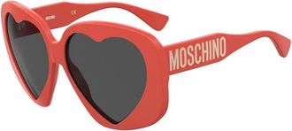 Moschino Sunglasses Geometric Full Rim, Black Frame And Yellow Lens Mos152/s0807Cu