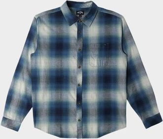 Billabong Mens Coastline Flannel Shirt In Dark Navy Blue