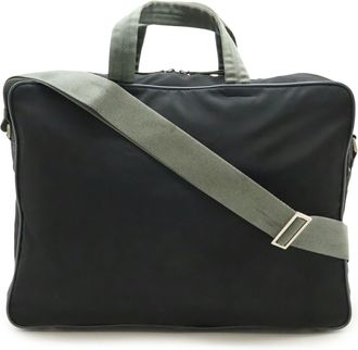 Prada Black Gray Nero Nylon Boston Bag (Pre-Owned)