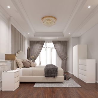 Seconique Malvern 2 Door Wardrobe Bedroom Set in White