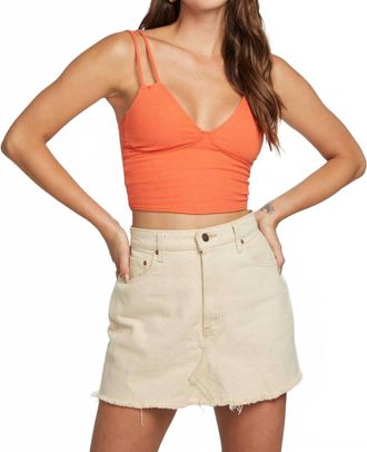 Chaser Strand Crop Rib Tank In Tiger Lily