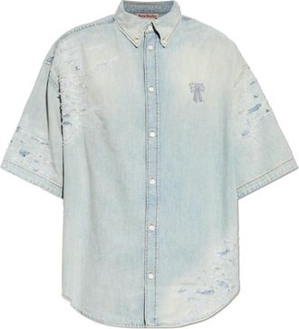 Acne Studios Vintage Effect Denim Shirt - Heren - Spijkeroverhemden - Blauw - M - Denim - Overhemden