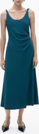 Mango Ruched Stretch Knit Tank Dress in Petrol Blue at Nordstrom Rack, Size 8