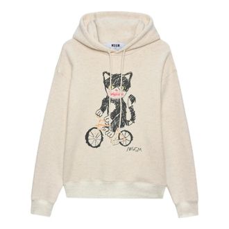 Msgm Hoodies, male, Beige, Size: S Sweatshirt