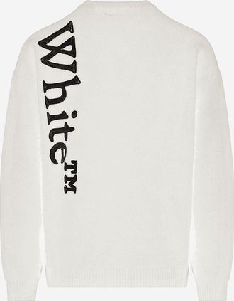 Off-white Mens Wool-Blend Sweater With Logo White