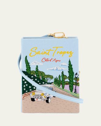 Olympia Le-Tan Saint Tropez Book Clutch Bag with Strap