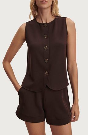 Varley Josie Button Through Tank in Coffee Bean at Nordstrom, Size Xx-Small