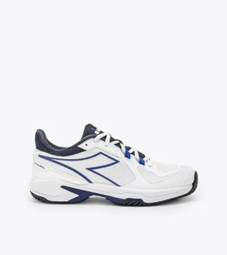 Diadora Mens Trofeo 2 Ag Pkl Sneaker In White Surf The Web Blue Corsair