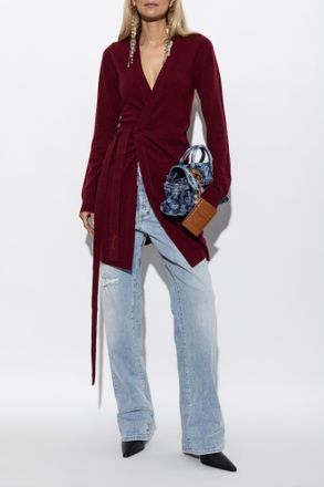 Dsquared2 Waist-tie Dress, Womens, Burgundy
