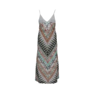 Missoni Knitted Dresses, female, Multicolor, Size: S Abito lungo senza maniche con top a contrasto