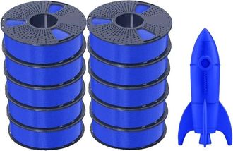 OEM Filamento Para Impresora 3d, Ecol&oacute;gico, De Alta Resistencia Y Alta Velocidad - 10 Unidades Azules