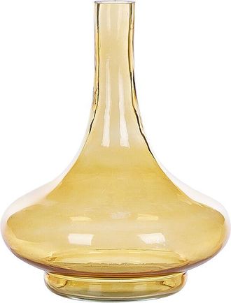Beliani Beliani - Jarr&oacute;n De Vidrio Amarillo Coloreado Te&ntilde;ido Accesorio Decorativo Moderno Interior Paneer