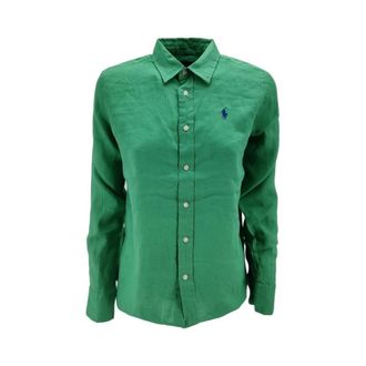 Ralph Lauren Dames, Blouses & Shirts, Groen, Maat: 2XS Linnen