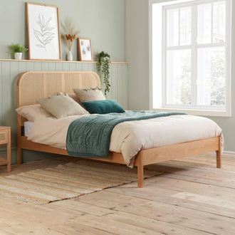 Birlea Rattan Bed Frame Margot Bedstead in Brown | Size: Double