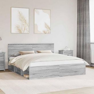 Berkfield Home Bed Frame Grey Sonoma 180 x 200 cm Engineered wood