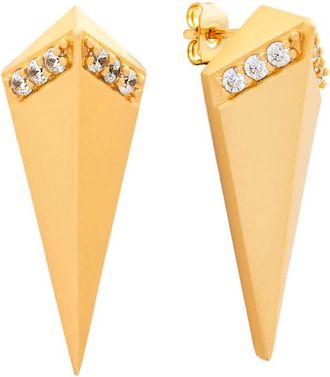 Sole du Soleil Lupine Collection Womens 18k YG Plated Satin Finish Prism Fashion Earring