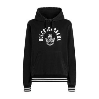 Dolce & Gabbana Hoodies, male, Black, Size: 2XL Dolce & Gabbana Sweaters Black