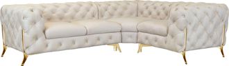 HOME AFFAIRE Chesterfield-Sofa »Amaury L-Form« moderne Chersterfield-Optik, Breite 262 cm, Fussfarbe wählbar