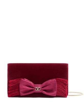 Valentino Garavani Fluwelen clutch met strik - Rood