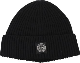 Stone Island Herrens M&uuml;tzen Schurwolle Schwarz