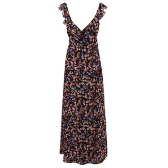 Mar De Margaritas Cecilia Lange Jurk - Dames - Maxi kleedjes - Zwart - S - Polyester - Kleedjes